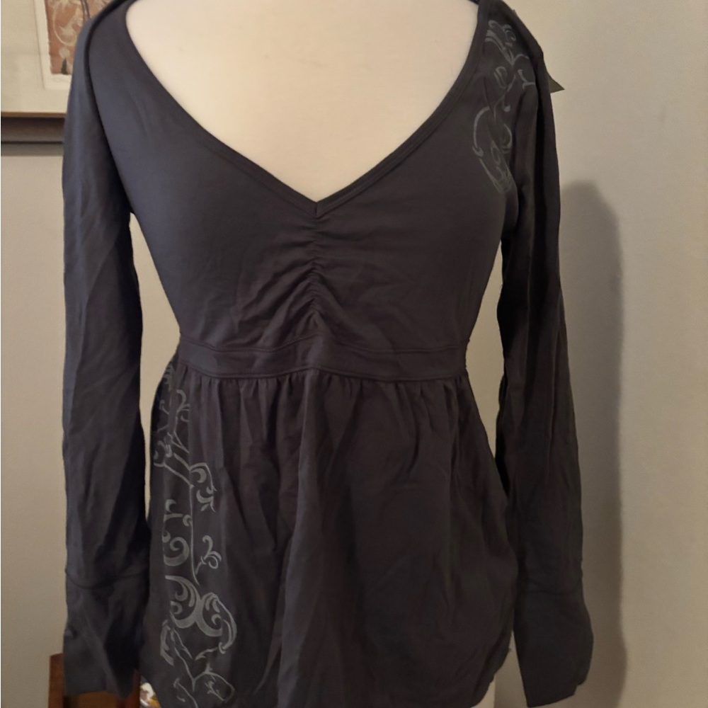 Hollister Charcoal Long Sleeve Top